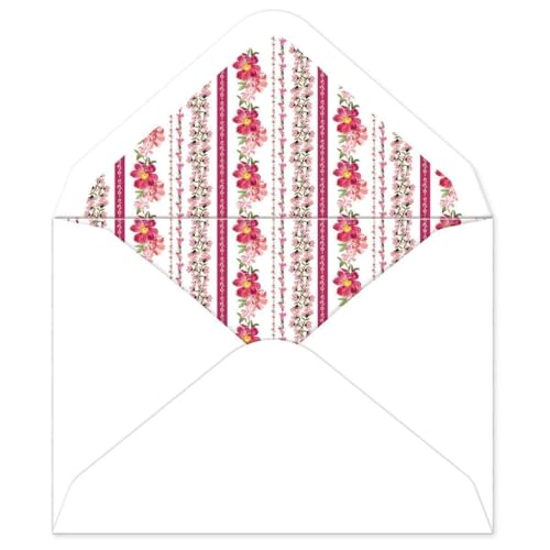 Image of Punch Studio Blank Note Cards with Envelopes, Embossed Accents and Textured Box for All Occasions - 5 inch x 3.5 inch each, Set of 10 Cards - Peony (50419)