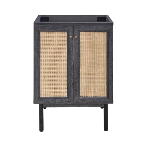 Image of Swiss Madison Classe 24 inch Bathroom Vanity in Black Cabinet Only Bath Sink Cabinet Sink Included
