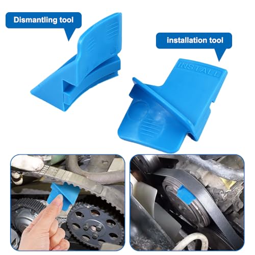 4 Stück Demontage Montage Werkzeuge, V-Förmiger Elastischer Kunststoff-Autoklebe-Rippengurt Auto Riemen Entfernen/Installation, Stretch-Sitzgurt Keilriemen Werkzeug für Pkw, Lkw und Transporter