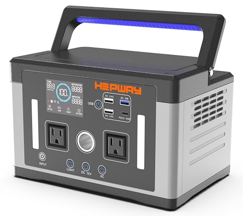 Hepway Portable Power Station 700W,577Wh Solar Generator Surge 1000W Pure