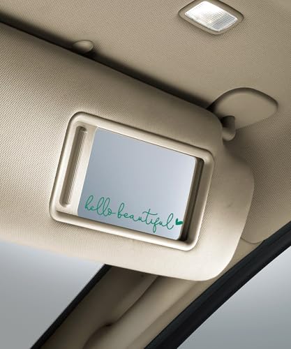 Image of RACOONA Rearview Mirror Decal,Hello Beautiful Decal,Car Accessories Stickers Rearview Mirror Sticker (Green)