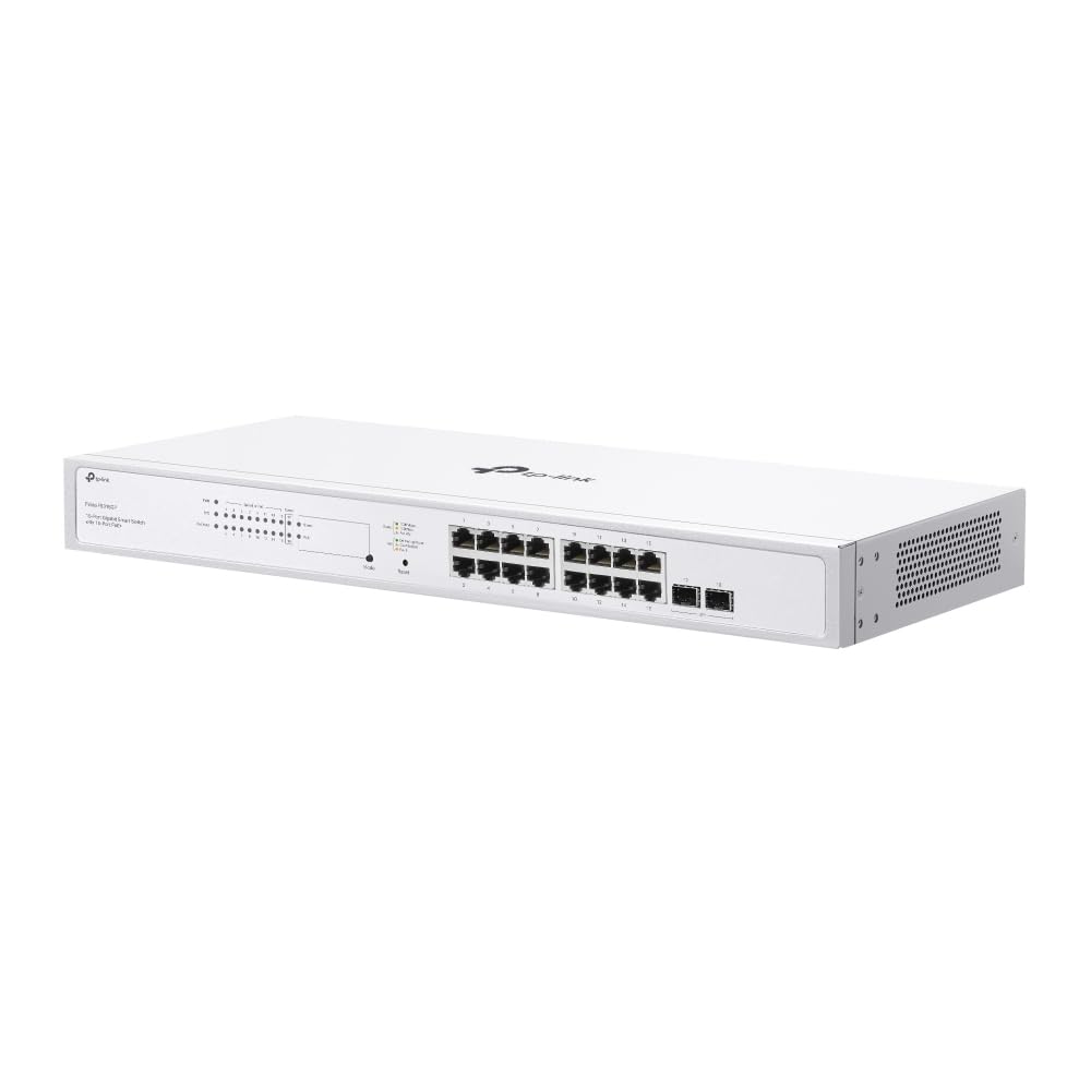 TP-Link Festa FS318GP - Switch Gigabit a 18 porte, 16 porte Gigabit 802.3af/at PoE+, 2 slot SFP Gigabit, budget PoE totale da 150 W, fino a 30 W per porta, gestione cloud gratuita
