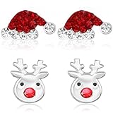 weihnachten silber weiß 🎄Sicher zu tragen: Diese Weihnachtsohrringe bestehen aus hochwertigen und langlebigen Materialien. Sie sind sicher für Frauen, schädigen Ihre Ohren nicht, sind leicht, üben keinen zu großen Druck auf Ihre Ohren aus und sind leicht zu tragen und auszuziehen.