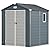 YITAHOME 6x6FT Resin Storage Unit sans Flooring, All-Weather Plastic Shed with Window, Vents and Secured Doors, Outdoor Plastic Tool Cabin for Poolside, Lawn, Backyard, Patio, Dark Gray