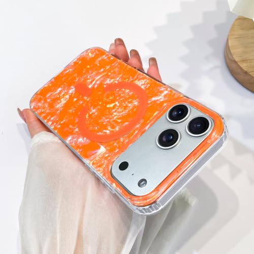 SAKUULO Magnetic Pearl Case for iPhone 18 Pro, Glitter Orange by SAKUULO - Used condition - Image 3