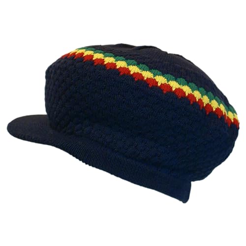 Image of Shoe String King SSK Rasta Knit Tam Hat Dreadlock Cap. Multiple Designs and Sizes.