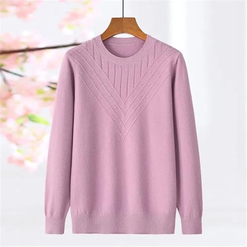 Women’s Knitted Pullover Sweater – Long Sleeve Jumper for Middle-Aged Mothers, Winter Casual Bottoming Shirt4