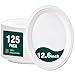 DaYammi 100% Compostable Oval Paper Plates 12 Inch, 125-Pack Heavy Duty Paper Plates Bulk,Biodegradable Bagasse,Eco-Friendly Disposable Dinner Plate for BBQ,Picnic,Party (BPI Certified,Microwaveable) 1