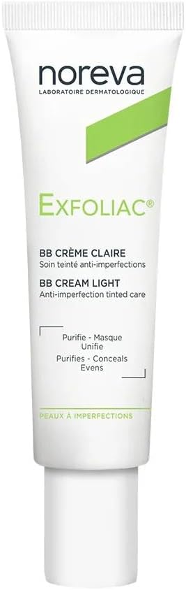 Exfoliac BB Cream Light 30 ml, Tinted Face Cream for Fair Skin, Oil Control and Blemish Care