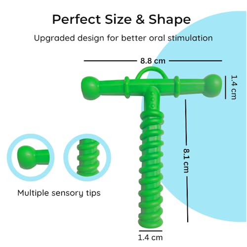 Image of B-Arm Chewy Tube for Oral Placement Therapy & Autism|Teether for Children & Adults|Non-Toxic Chewing Tube with Spiral Design for Oral Stimulation & Speech Therapy (Green)