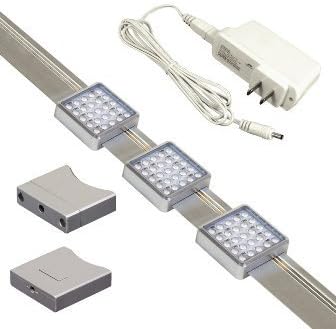 3-Light Orionis 3ft Square LED Track Kit, Silver