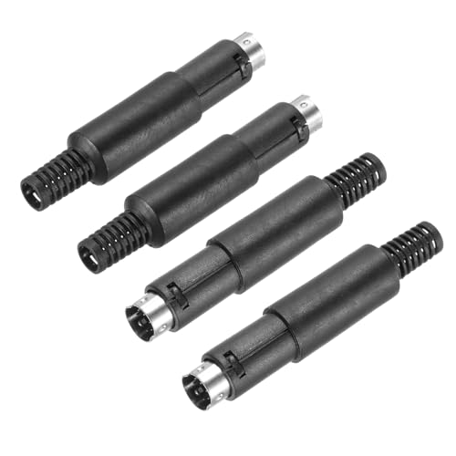 sourcing map 4 Pcs S-Video DIN Mini Male Socket 6 Pin Signal Transmission Mini Din Plug Mini Din Connector for TV DVD Computer Player(PS/2 Plug)