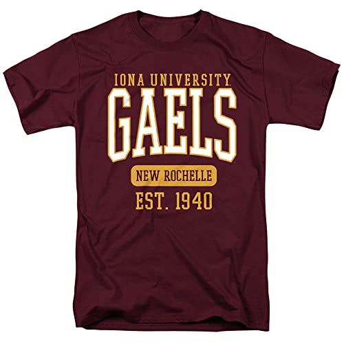 Iona College Official Est. Date Unisex Adult T Shirt,Maroon, 2X-Large