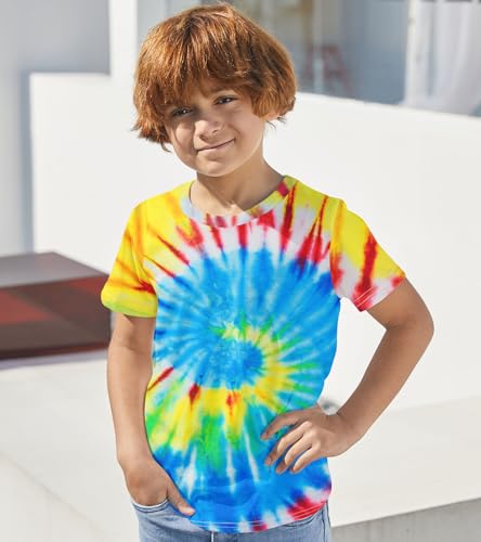 Image of Boys Tie Dye Shirt Size 4-14 Hippies Senior Rainbow Tees T Shirts for Kids | Tees T shirts for Kids