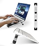 ProRiser by PostureUp – Self-Adhesive Non-Scratch Aluminum Laptop & Keyboard Stand for Desk, 1.75 & 3in Elevation, Adjustable Computer Stand, Laptop Riser – for Up to 20in Laptops and Keyboards