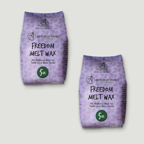 American Soy Organics Freedom Soy Wax Beads for Wax Melts Making - Natural Candle Making Supplies - Paraffin-Free Beeswax-Free Candle Wax for Tarts Tealights Wax Melts and Cubes 10 lbs