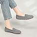 Women's Lightweight Knitted Loafers Casual Flat Shoes Comfortable Boat Shoes Flat Bottomed Breathable Shoes-Grey-5.5
