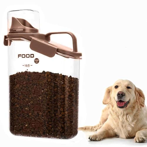 HASA zone Dog Food Storage Container Airtight, 2.8L Large Portable Pet Food Container with Lid & Measuring Cup, BPA Free Plastic Food Storage Bins for Cats/Dogs, Outdoor/Travel