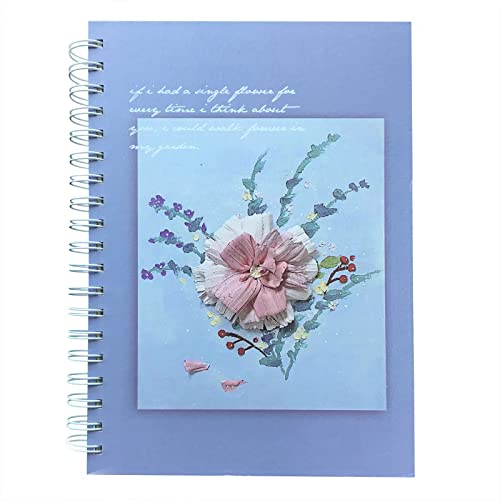 Rhuyoshn Spiral-Notizbuch, 19,1 x 25,4 cm, Hardcover, florales Damen-Tagebuch, großer dicker Notizblock, breit liniert, für Schulbedarf Büro, 150 Blatt/300 Seiten Cover