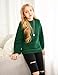 Arshiner Girl Plain Knit Jump Top Long Lantern Sleeve with Basket Weave Sweater for Kids Fall Winter Clothes Green 11-12 Years