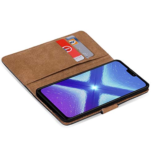 Verco Wallet Case for Honor 8X Book Cover with Magnetic Closure compatible with Honor 8X Flip Case with Card Slots Faux Leather - Black - Image 4