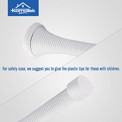 Image of HOMOTEK 30 Pack Spring Door Stops,3-1 /8 inch Heavy Duty Door Stop - Flexible Spring Door Stopper with Low Mounted White Rubber Bumper Tips, White