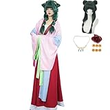 JQAFVZO Maomao Cosplay Costume Women Plus Size Adjustable Pink Hanfu Dress Pharmacist Diary Cosplay Set Halloween (Pink, M)