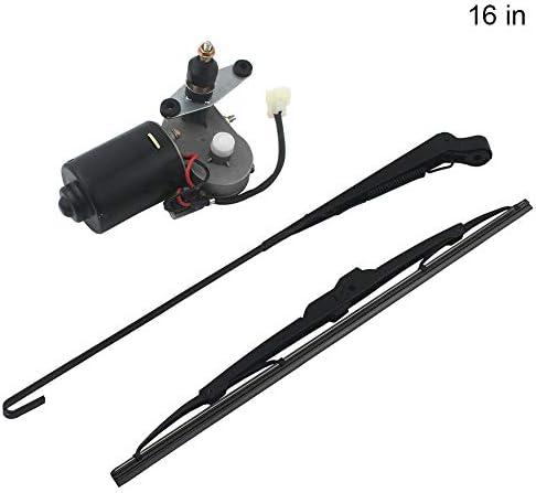 58bh UTV Electric Operated Windshield Wiper - 12V Windshield Wiper Motor Kit - Fiberglass Skeleton Wiper Blades Fit for Polaris Ranger - 16 Inch/18 Inch