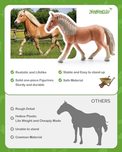 image for DuDuMo Horse Stable Playset, Horse Gifts for Girls and Boys with 3 Hor