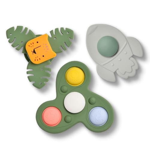 Silicone Suction Cup Spinner Toy for Babies&Toddlers – Food-Grade Safe