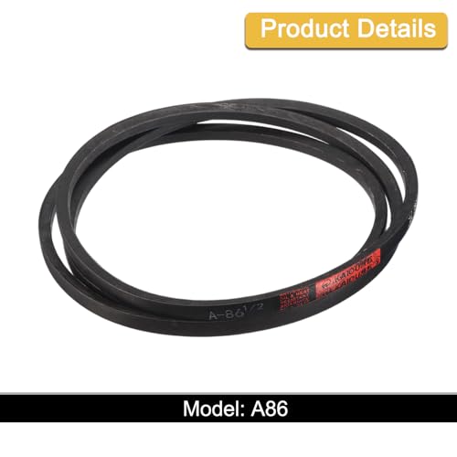 Image of uxcell A86 1 /2 Classic Wrapped V-Belt, 89 inch Outside Circumference, Black Rubber Timing V-Belt for Industrial Machinery Equipment