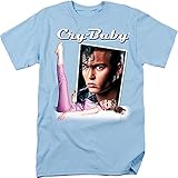 Trevco Men's Cry Baby Short Sleeve T-Shirt, Light Blue, Large