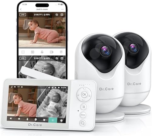 Image of Dr.Care VistaView Lite RB Smart WiFi Baby Monitor with 2 Cameras, 4 inch 720P