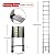 Telescoping Aluminum Ladder, 12.5 FT Lightweight Extension Folding, Portable Multi-Purpose Compact, Slow Down Design Collapsible, 330 lbs Capacity