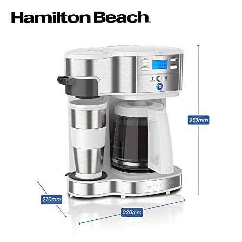 Hamilton Beach - Cafetera con doble sistema de preparación, con taza de viaje, hasta 12 tazas de café, cafetera de… - Imagen 8