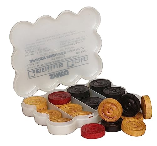 Image of Synco Professional Wooden Carrom Coins Set | 24 Carrom Board Coins in Special Case (Genius)