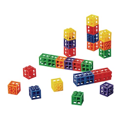Image of Excellerations .75 inch Grid Linking Cubes, 300 Pieces, in Storage Bin, Building Bricks, Blocks, Construction Toy, Manipulatives, Educational Toy, Ages 3 Years and Up