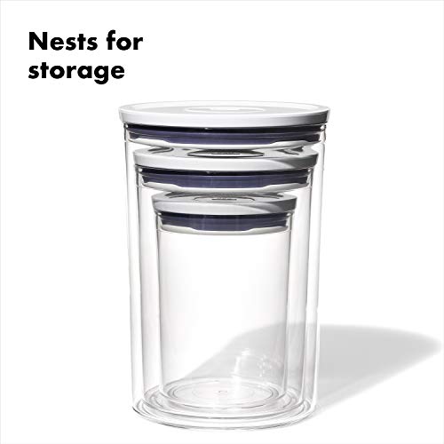Recipientes OXO Good Grips Round POP 2.0, pacote com 3, branco/transparente