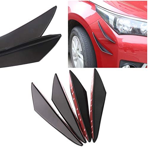 DTOUCH Racing Universal Exterior Front Bumper Lip Splitter Fins Spoiler Canards (0989A#Black)