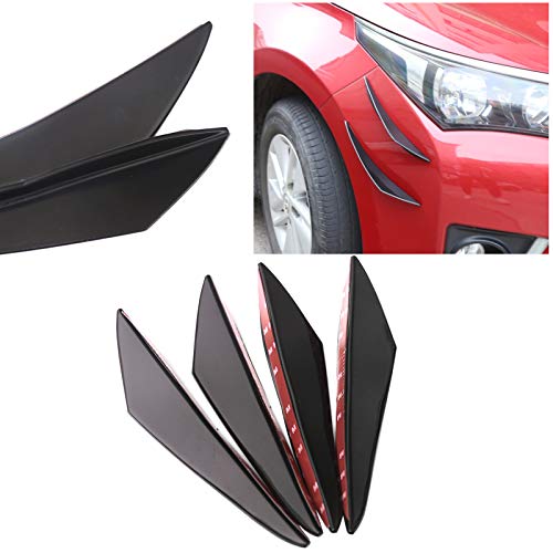 DTOUCH Racing Universal Exterior Front Bumper Lip Splitter Fins Spoiler Canards (0989A#Black)