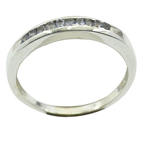 Bague en argent avec pierre d'iolite véritable et finition de luxe