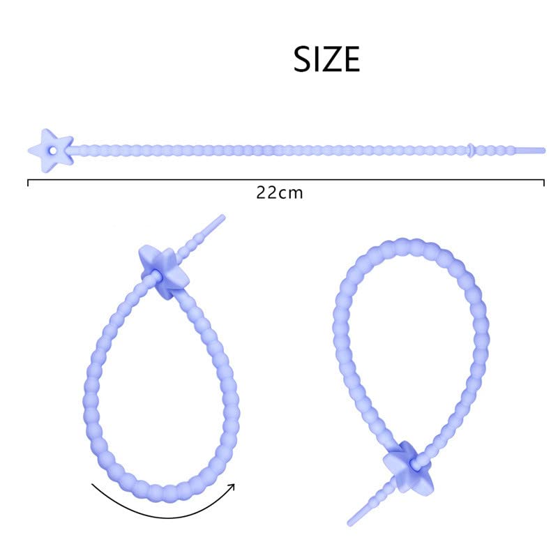 30pcs Colorful All-Purpose Silicone Ties, Cable Straps, Bread Tie, Household Snake Ties, Twist Ties, Reusable Rubber Straps Holder, For Cord...