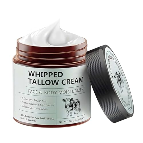 牛脂 肌用 牛脂ローション 牛脂フェイス保湿剤 蜜蝋入りオーガニックホイップ牛脂 顔と体に深く保湿 無香料 速乾性 マミー 止め