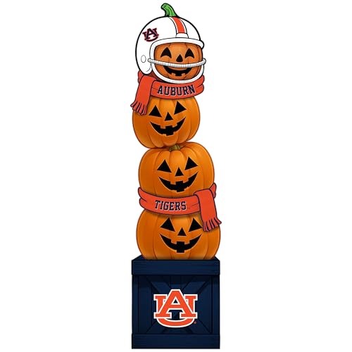 Fan Creations NCAA Auburn Tigers 46-Inch Pumpkin Stacked Leaner with Helmet