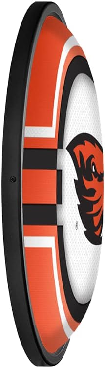 The Fan-Brand NCAA Oregon State Beavers - Orange, Oval Slimline Lighted Wall Sign - Sports Team Bar Sign Décor: Home, Dorm, Garage, Office, Fan Cave