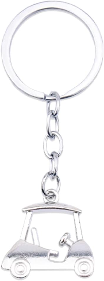 YALLNASL Golf Cart Keychain Silver Gold Golf Bag Accessories Charms for Women Men Golf Lovers Birthday Christmas Gift Ideas