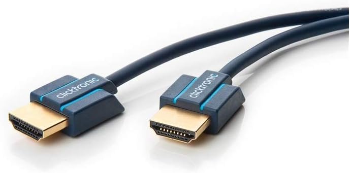 Clicktronic Super Slim High Speed 2.0 Kabel mit Ethernet - Ultra schlankes und dünnes HDMI Kabel flexibel - ARC HDMI Kabel - 4K 60Hz / Full HD in 3D 60Hz, 1m