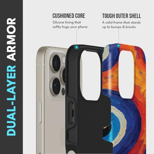 Image of MILLION CASES Back Cover Case for iPhone 15 Pro Scratch Resistant Anti-Slip Polycarbonate Shockproof Protective Durable Nebula Eyes Crystal Case for Men & Boys