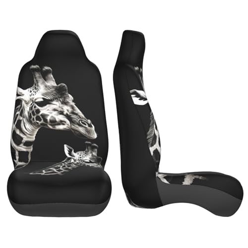 Housses de siège de voiture universelles pour camionnette SUV motif girafe - 7
