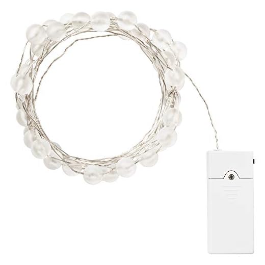 SNÖYRA LED-belysningskedja med 40 lampor inomhus/batteridriven silverfärg